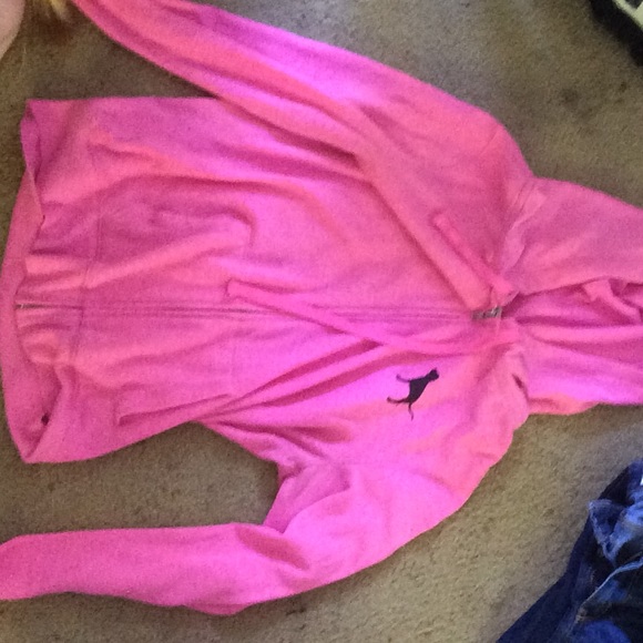 Pink Victoria's Secret zip up hoodie