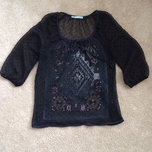 Sheer patterned blouse