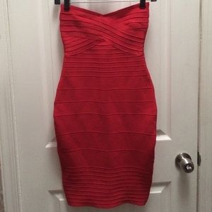 Great Thick Quality Red Strapless Dress