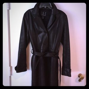 Black leather womans coat. I.N.C. Size small