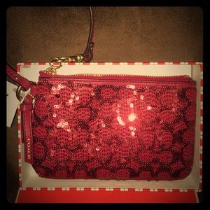 Coach Sequin Wristlet