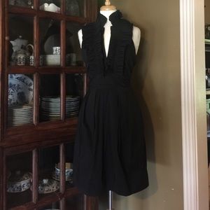 Black halter dress with pockets