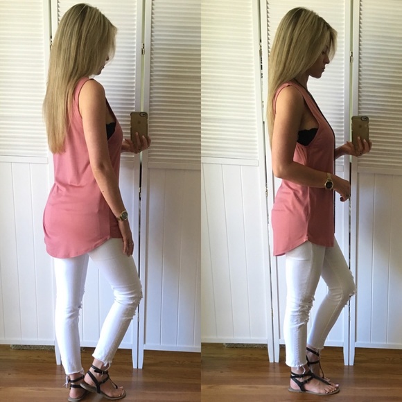 SOLD OUT•Dusty Rose Loose Tank - Picture 3 of 4