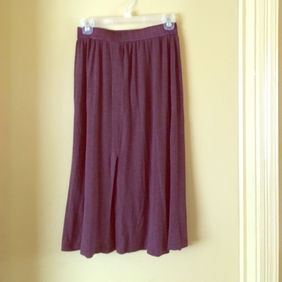 Zara Basic maroon jersey petal skirt