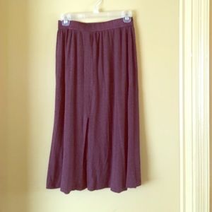 Zara Basic maroon jersey petal skirt