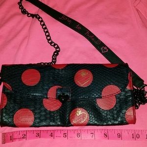 Vera Wang Princess black & red cross body purse