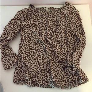 Jcrew linen cheeta blouse