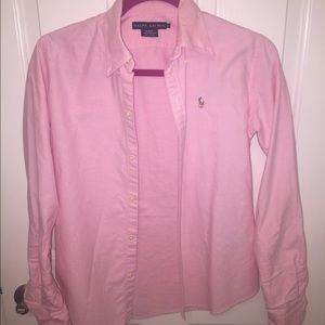 pink Polo button down size 6