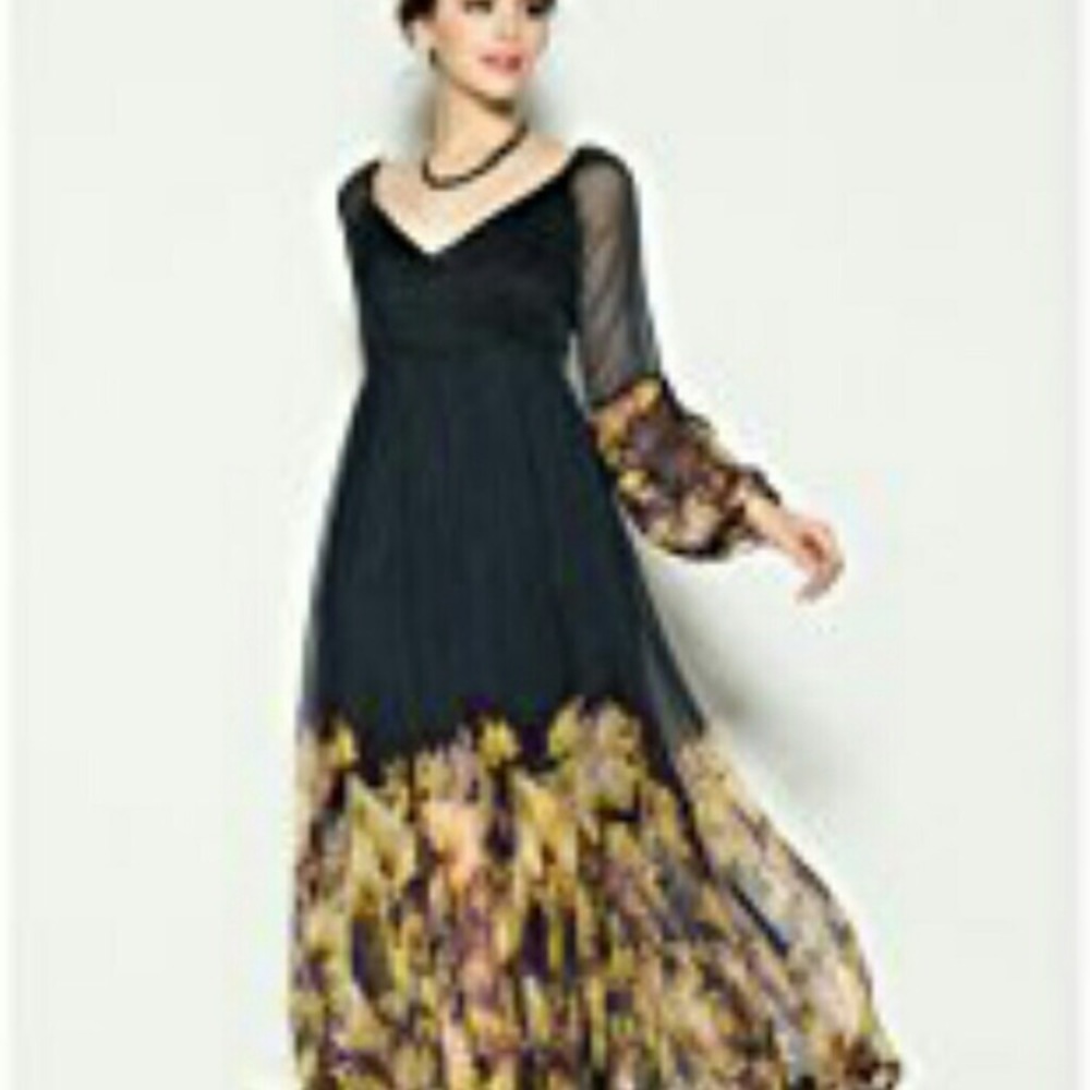 Long chiffon maxi dress