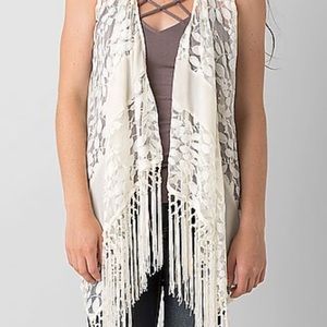 The Buckle Rain Fringe Vest NWOT