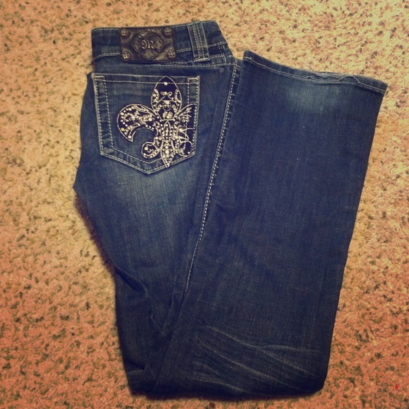 Loved Miss Me Fleur de Lis Bootcut jeans