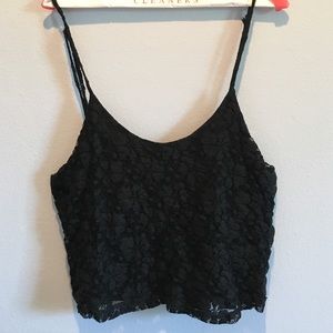 Olivaceous Mesh Cropped Tank Top Blouse
