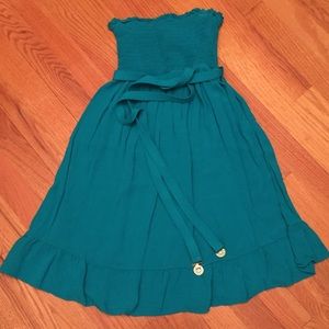 Juicy Couture Teal Swim Coverup Smocked Dress Sz P
