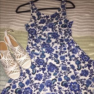 Blue floral h&m summer dress