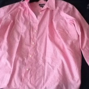 Pink and White stripped Long sleeve dress shirt 3x