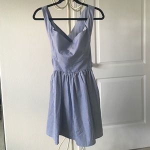 Asos Striped A-line dress with draped Neckline