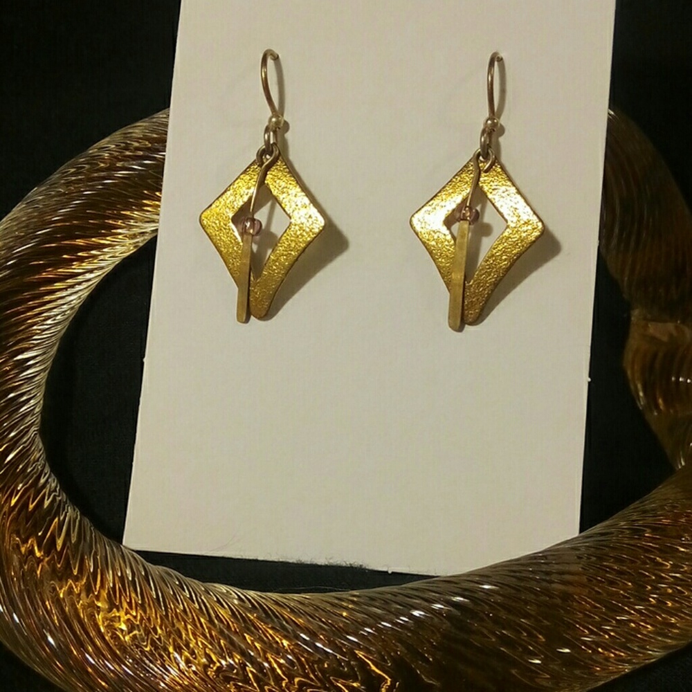 Vintage antiqued gold earrings