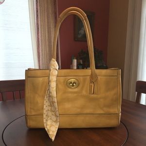 Authentic Coach Camel/Tan Madeline Tote - GUC!