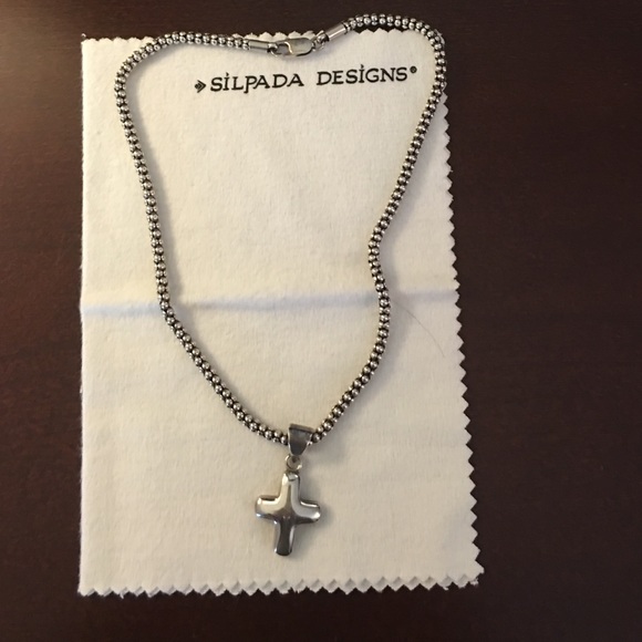 Cross pendant and popcorn necklace