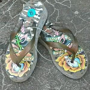 Ed Hardy wedge sandals