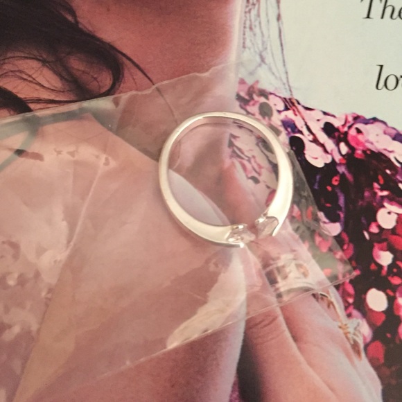 Simple Elegant Silver # S925 Crystal Ring Sz Adj - Picture 4 of 4