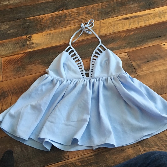 Powder blue halter top