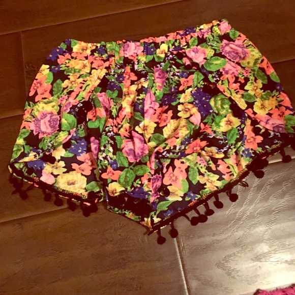 Floral Pom Pom shorts. Small but fits like XS