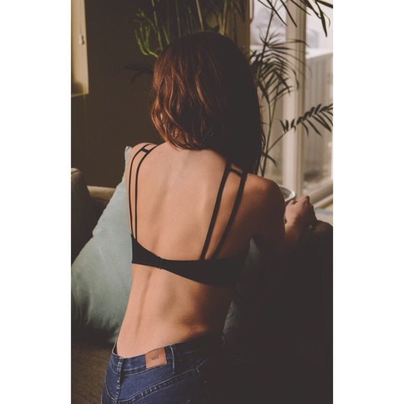 Black Caged Front Bralette One Size - Picture 3 of 3