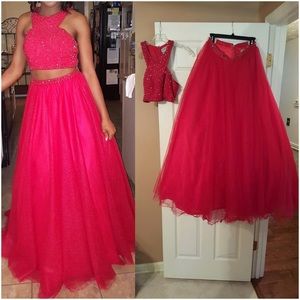 2-piece Red Jovani Prom Dress