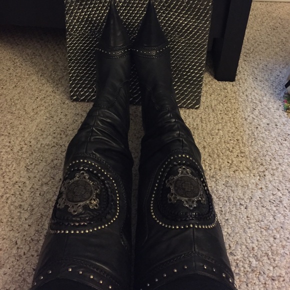 Leather knee high boots!!