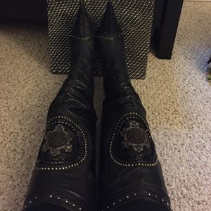 Leather knee high boots!!