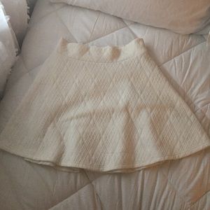 White textured skater skirt