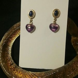 Lapis lazuli and amethyst earrings