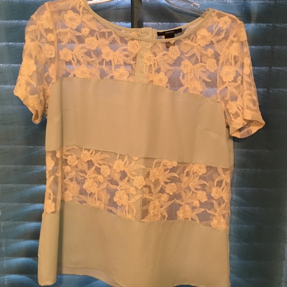 Forever 21 lace and chambray shirt
