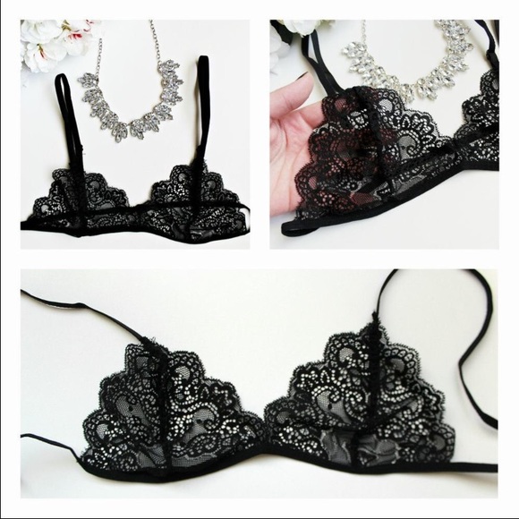 • Black Lace Bralette • - Picture 2 of 3