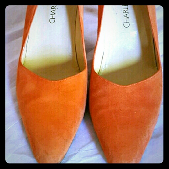 Charles Jourdan Shoes - Orange, Charles Jourdan Suede Pumps