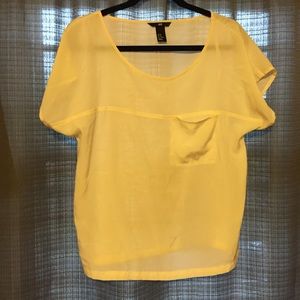 H&M cream colored woven blouse with pocket