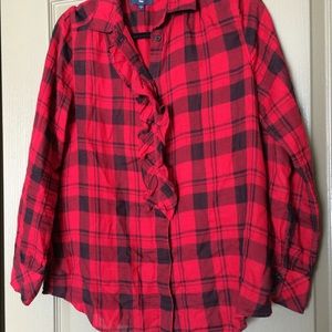 Gap plaid ruffle top