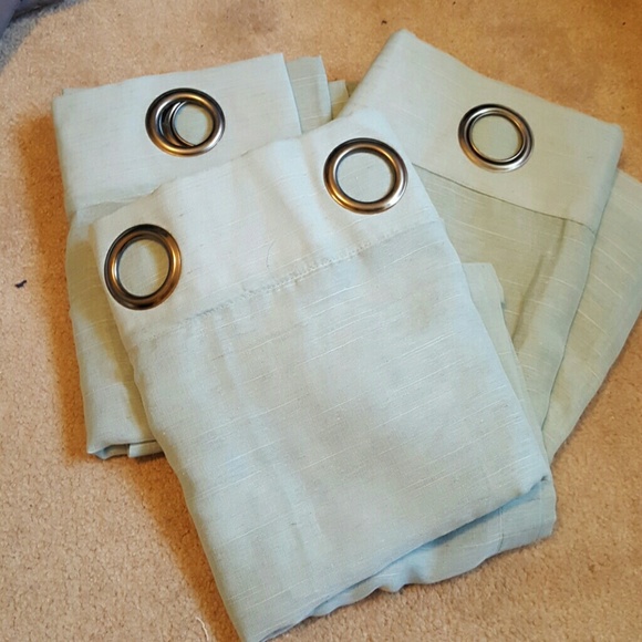 New 3 light blue window curtains- threshold