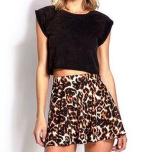 Forever21 brand cheetah print skater skirt