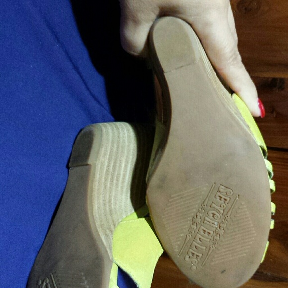Seychelles lime green wedge heels - Picture 4 of 4