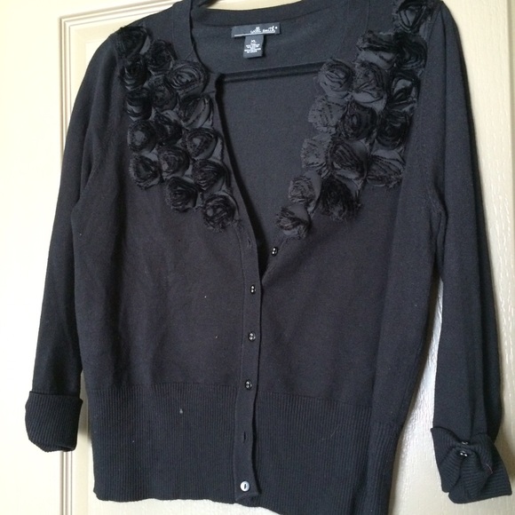 Black flower cardigan