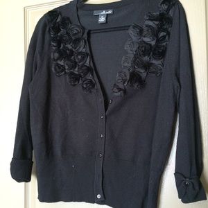 Black flower cardigan