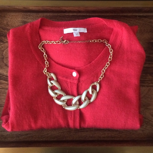 Gold and teal statement necklace