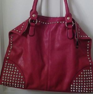 Red Purse w/rhinestones and a shoulder strap