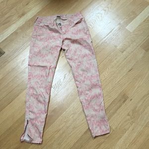 cream and pink American Eagle pants