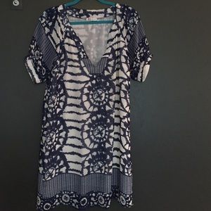 Blue & White tie dye 'GLAM' dress size M