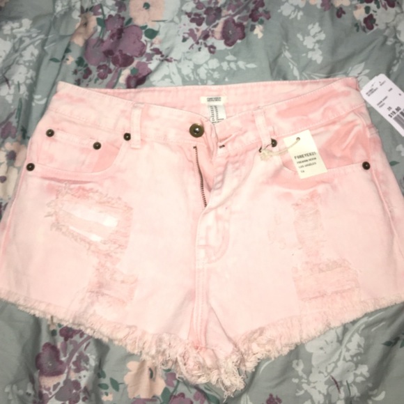 Pink high waisted shorts