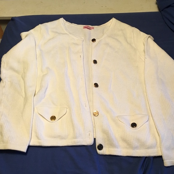 Lily Pulitzer white cardigan size M