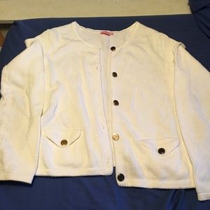 Lily Pulitzer white cardigan size M